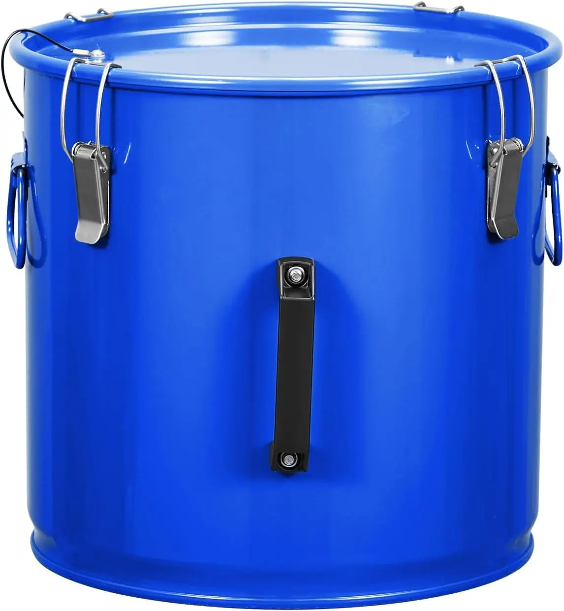 【GARVEE】8-Gallon Blue Steel Fryer Grease Bucket with Rust-Proof Coating, Safety Lid, Lock Clips, and Filter Bag for Efficient Fryer Oil Disposal and Transport in Restaurants