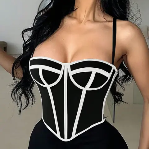 Apperloth Studio Sexy Women Camisole Leopard Corset Bar Party
