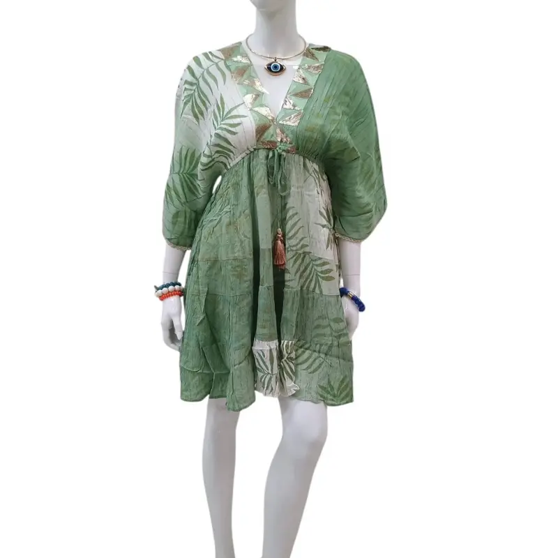 Yery Short Sleeve Boho Chic Short Dress