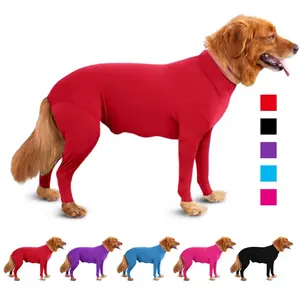 Pet Dog Onesie Clothes Medium Large Dog Pajamas Anxiety Calming Shirt 4 Legs Dog Jumpsuit Prevent Shedding Hair Surgery Recovery