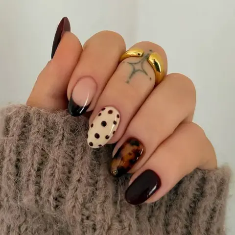 24pcs Oval Leopard Print Acrylic Press-On Nails Set, Includes Jelly Glue and Nail File, Perfect for Parties and Daily Wear, Nail Art Products