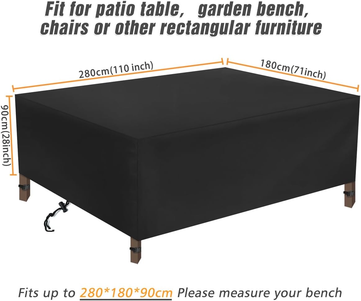 Patio Furniture Covers, Extra Large Outdoor Furniture Set Covers Waterproof, 600D Rain Snow Dust Wind-Proof, Anti-UV (Updated Oxford, 110''x71''x36'') Sofa Chair