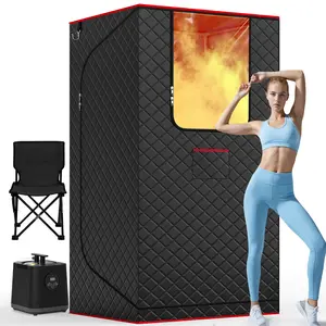 Devoko Portable Sauna Box for Home Personal Steam Nurecover Saunas Heater 2.5L 1200W Steamer Indoor Foldable Sauna Tent Dry Sauna SPA Full Body Inflatable Pool