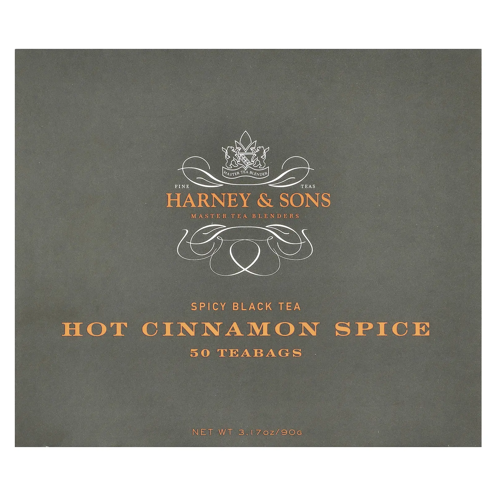 Harney & Sons Spicy Black Tea, Hot Cinnamon Spice, 50 Tea Bags, 3.17 oz (90 g)