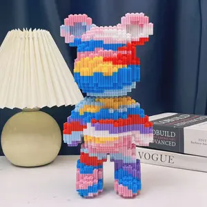 Colorful Rainbow Layered Bear Puzzle Blocks, Stem Building Blocks, Creative Decorative Room Decoration, Birthday Halloween Valentine Christmas Gift