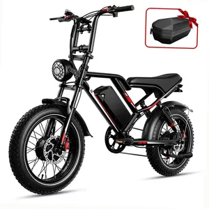Dual-Motor Electric Bike S8 Pro 2000W,48V 25AH Removable Battery,20'' Off-road Fat Tire,Electric Mountain Bike with Dual Suspension,Electric Motorcycle High-Powered E-Bike