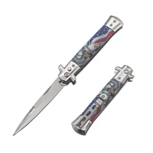 9 Inch Folding Pocket Knife - Bearing Assisted Opening with Internal Lock, 3.7 inch 3CR Blade, ABS Handle, Suitable for Everyday Carry Outdoor Camping Tools, Fishing Tools, Cutting Paper & Parcel Opener