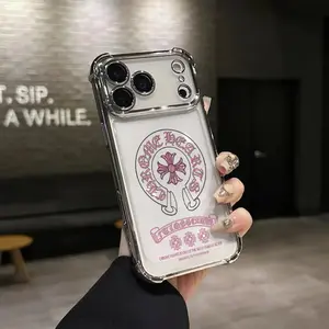 Pink Glitter Retro Gothic Pattern Phone Case for iPhone 17 AIR 17 PRO 16 PRO 15  PRO MAX  14 PLUS 13 PRO 12 11 series (silicone softshell) airbag anti-drop and shockproofmobile phone protective case