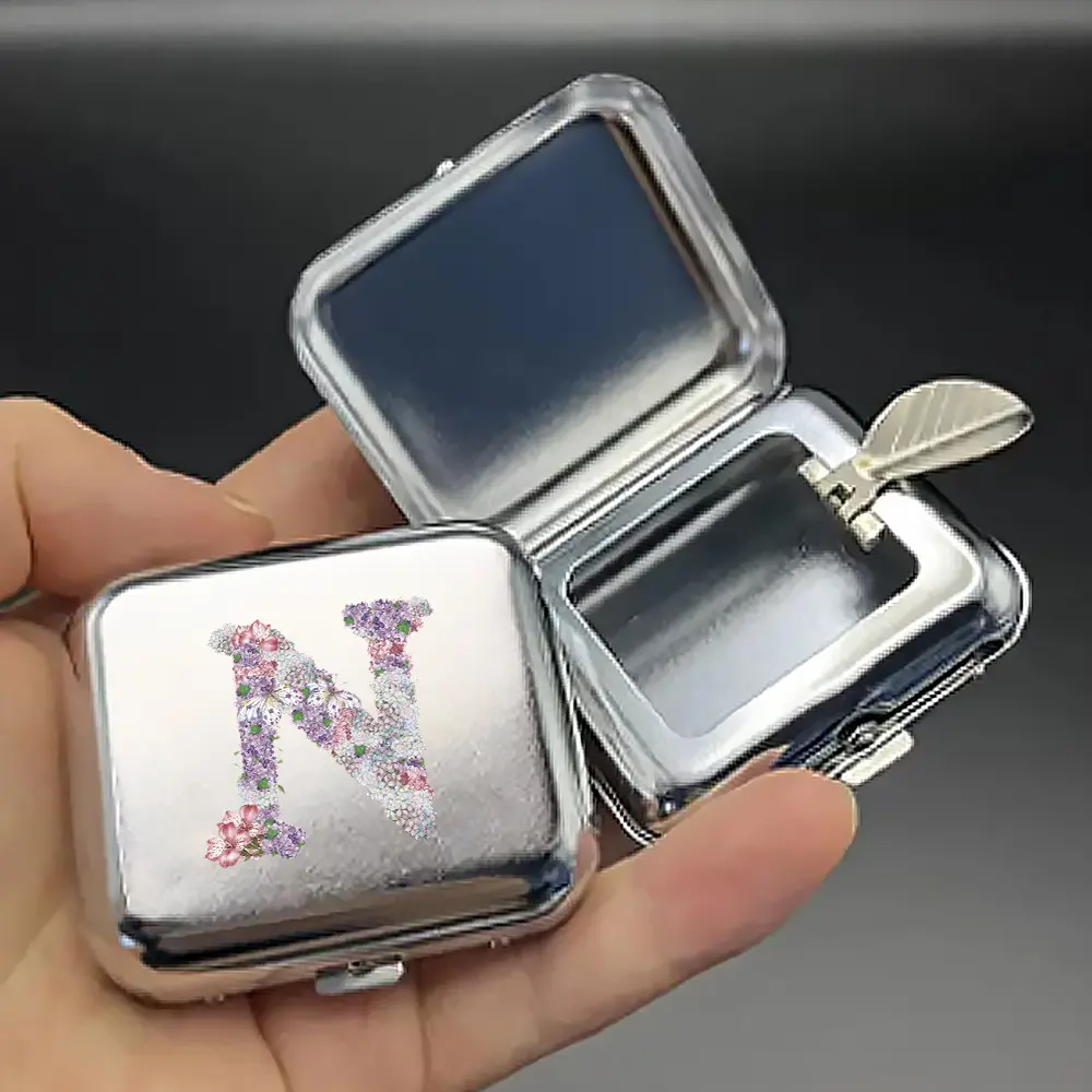 Outdoor Stainless Steel Ashtray with Lid, Portable Car Travel Ashtray, Valentines Day Gift, Rose Flower Design, Mini Pocket Ashtray