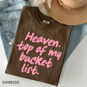 Comfort Colors Heaven Top Of My List Shirt, Trendy Christian Graphic Tee, Psalm Scripture T-Shirt, Faith Gift for Women, Viral Religious Top