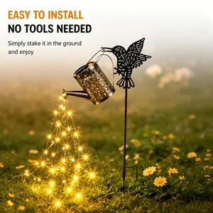 Solar Garden Shower Light, Sprinkler Light, Starlight Lamp, LED Outdoor String Lights, Deck, Staircase, Patio, Ambient Lighting, LED Lamp