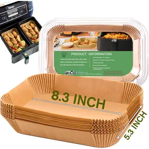Air Fryer Liners for bella 4Qt Slim Air Fryer, Bella Air Fryer Accessories,  Paper Liners Disposable Rectangular for Ninja Foodi 2-Basket,  Vortex Plus, PowerXL Vortex(100Pcs)