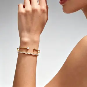 14K Gold Plated 3mm Cubic Zirconia Tennis Bracelet Set, 2-Pack 7 Inch Hypoallergenic Stackable Bracelets for Women, Classic Everyday Sparkling Jewelry Gifts VITARING