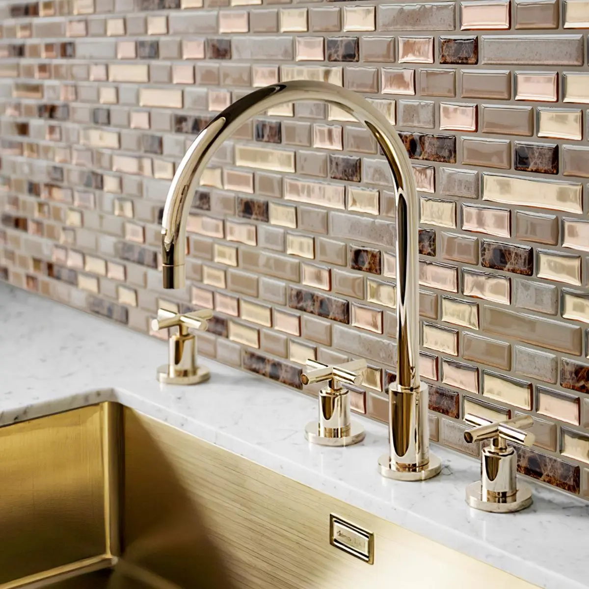 3D Brick Pattern Wall Tile Sticker, 10pcs Self-adhesive Waterproof, Heat-resistant Easy to Stick and Peel Panels for Kitchen, Living Room, Bathroom, Corridor, Peel and Stick Wallpaper Designs