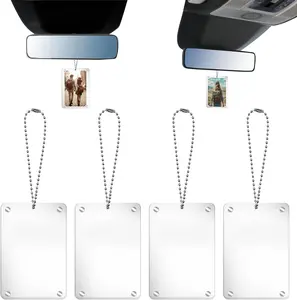 4Pcs(or 2Pcs) Car Hanging Photo Holder Car Picture Holder Car Visor Clip Picture Frame Universal Magnetic Car Picture Frame Rear View Mirror Accessories Ornaments Decor Personalized Acrylic Transparent for Dads Gift