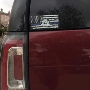 1 Piece Code 4 CODE 4 – Humanizing the Badge (FREE RED CARD) Thin Blue Line Decal  Bumper Decal for Police Support Car & Truck Decoration