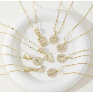 Two-Piece Zircon Initial Necklace Set | 26 Letter Alphabet FashionJewelry | Gold/Silver Bubble Chain Necklace for Women | Birthday & Anniversary Gift | Perfect for Parties, Birthdays, and Valentine's Day | Women's Jewelry Gift