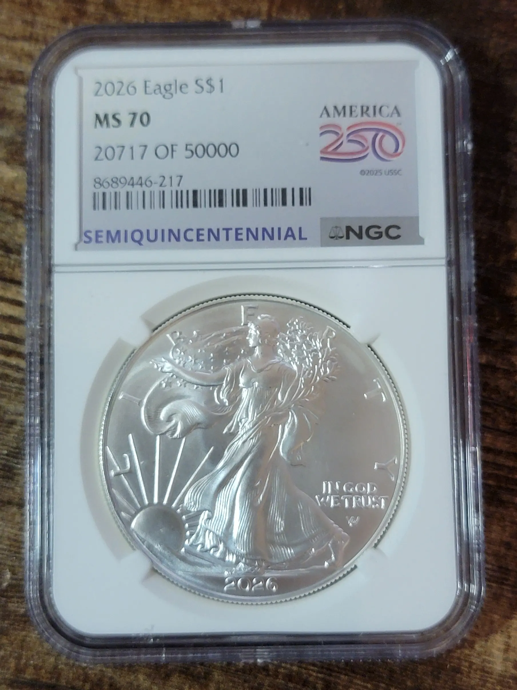 2026 American Silver Eagle MS70 Only 50k
