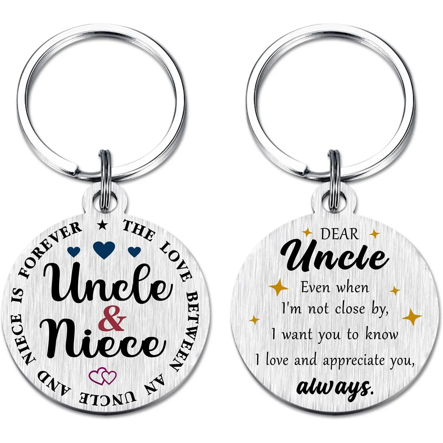 Valentines Day Gifts for Uncle from Niece - The Love Between Uncle and Niece is Forever Keychain for Birthday Wedding