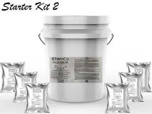 R-chemco Starter kit #2.0 A. 1 Bucket With White water proof twist lid with 25, 8oz pouches
