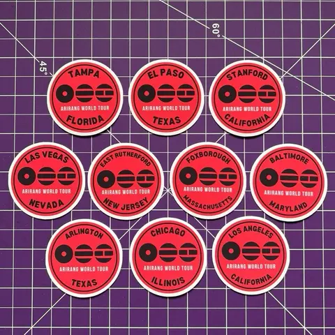 ARIRANG City Sticker Packs - Pack of 10, 2 Inch, Matte
