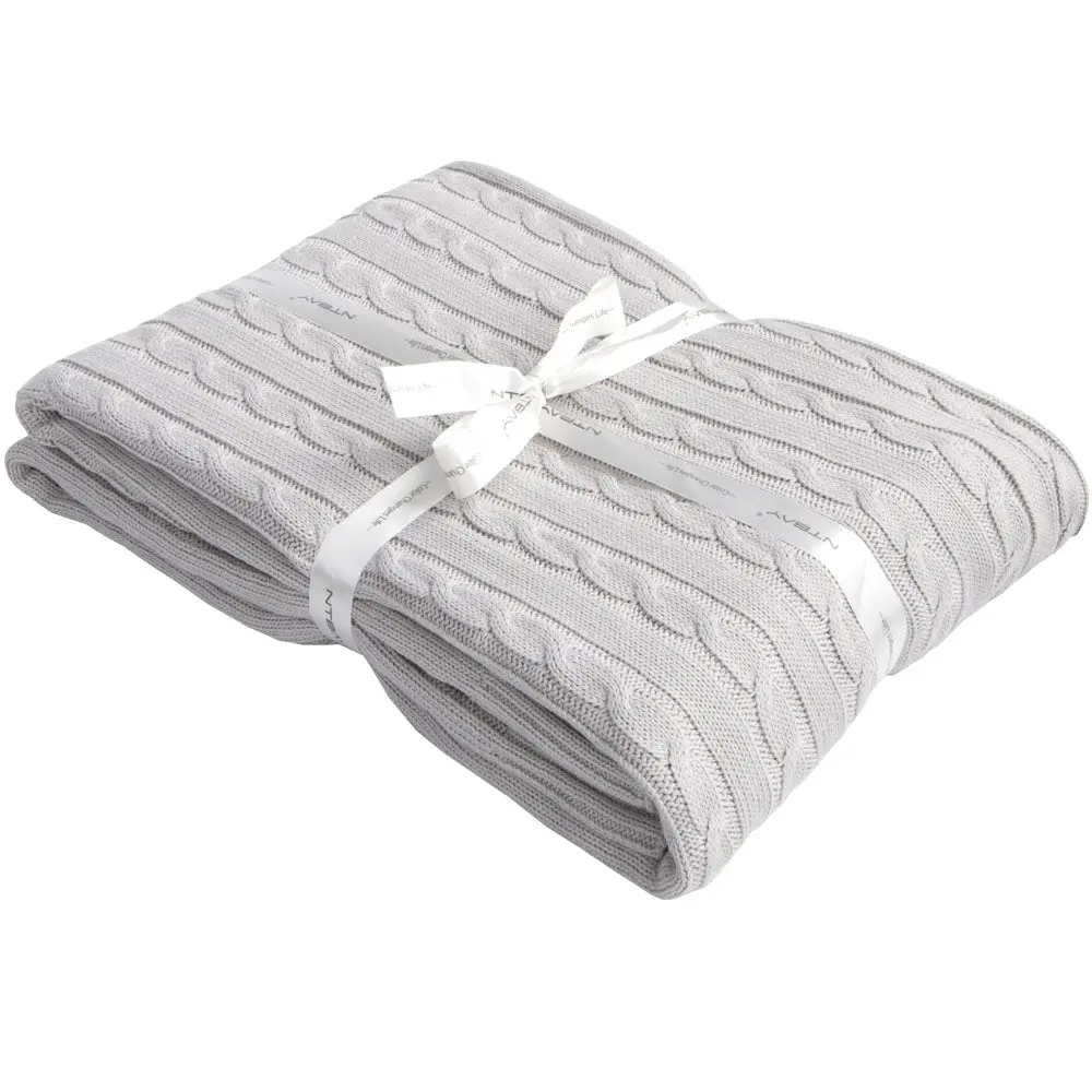 NTBAY Soft Cotton Cable Knit Throw Blanket - Home Textile Cotton Blanket for Cuddling and Cozy Comfort, Cotton Blankets, Home Textile Blanket