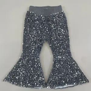 baby girl clothes party wear grey sequin pant bell bottom pant toddler winter pant
