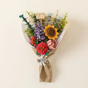 Uncommon Goods Wooden Flower Bouquet Building Kit
