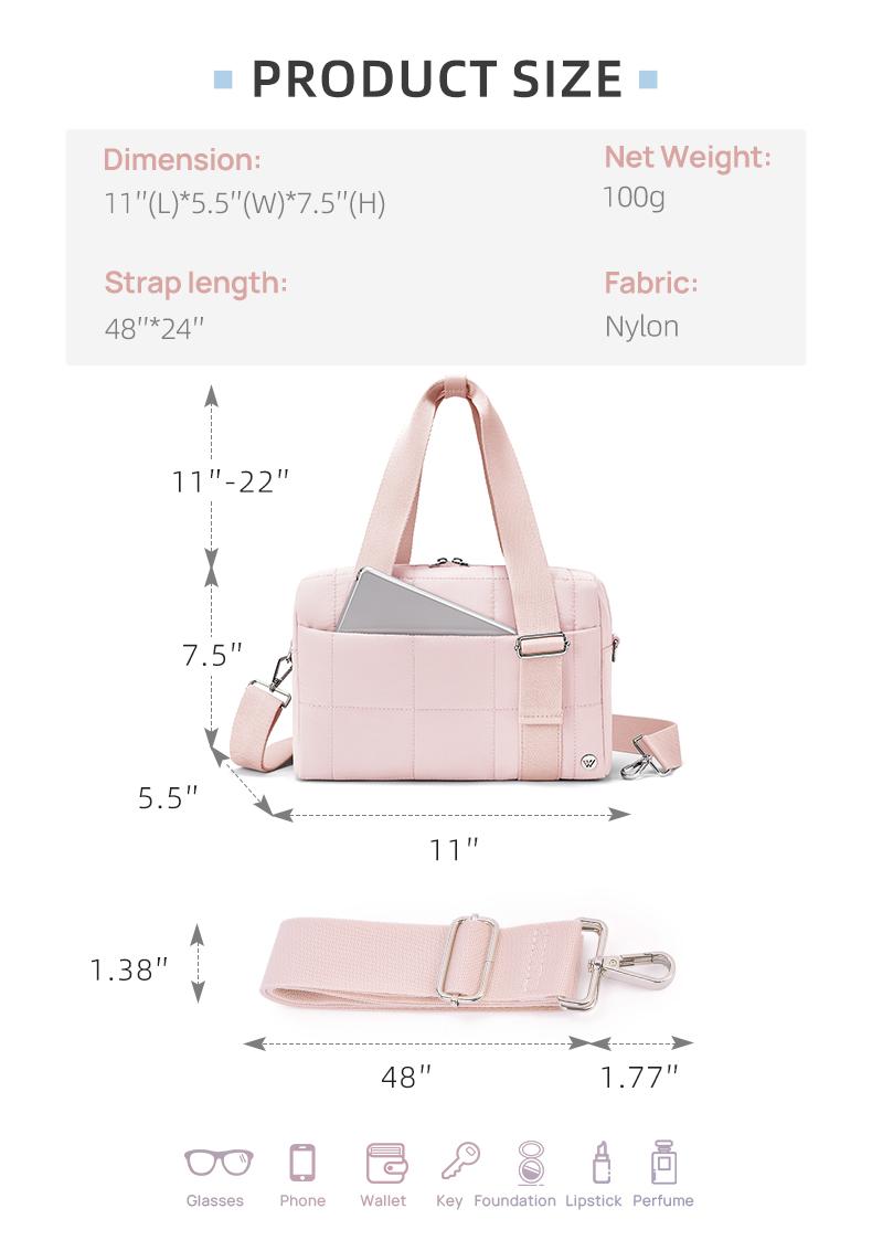 WESTBRONCO Puffer Women Gym Crossbody FASHION bag Quilted Lightweight Waterproof Hand Shoulder Bag Capacity Duffel Bag For Travel Fitness Ipad BAG FOR FALL TikTokShopFallDealsForYou