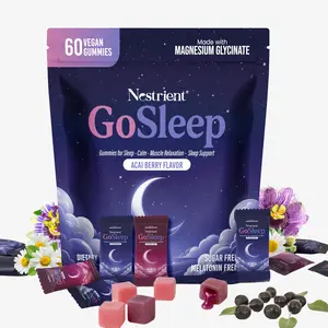 GoSleep Melatonin-Free Sleep Gummies – Dual Formula A + B, Magnesium Glycinate + GABA + L-Theanine + 5-HTP, Relaxation & Sleep Support, Acai Berry Center-Filled (60 Gummies)