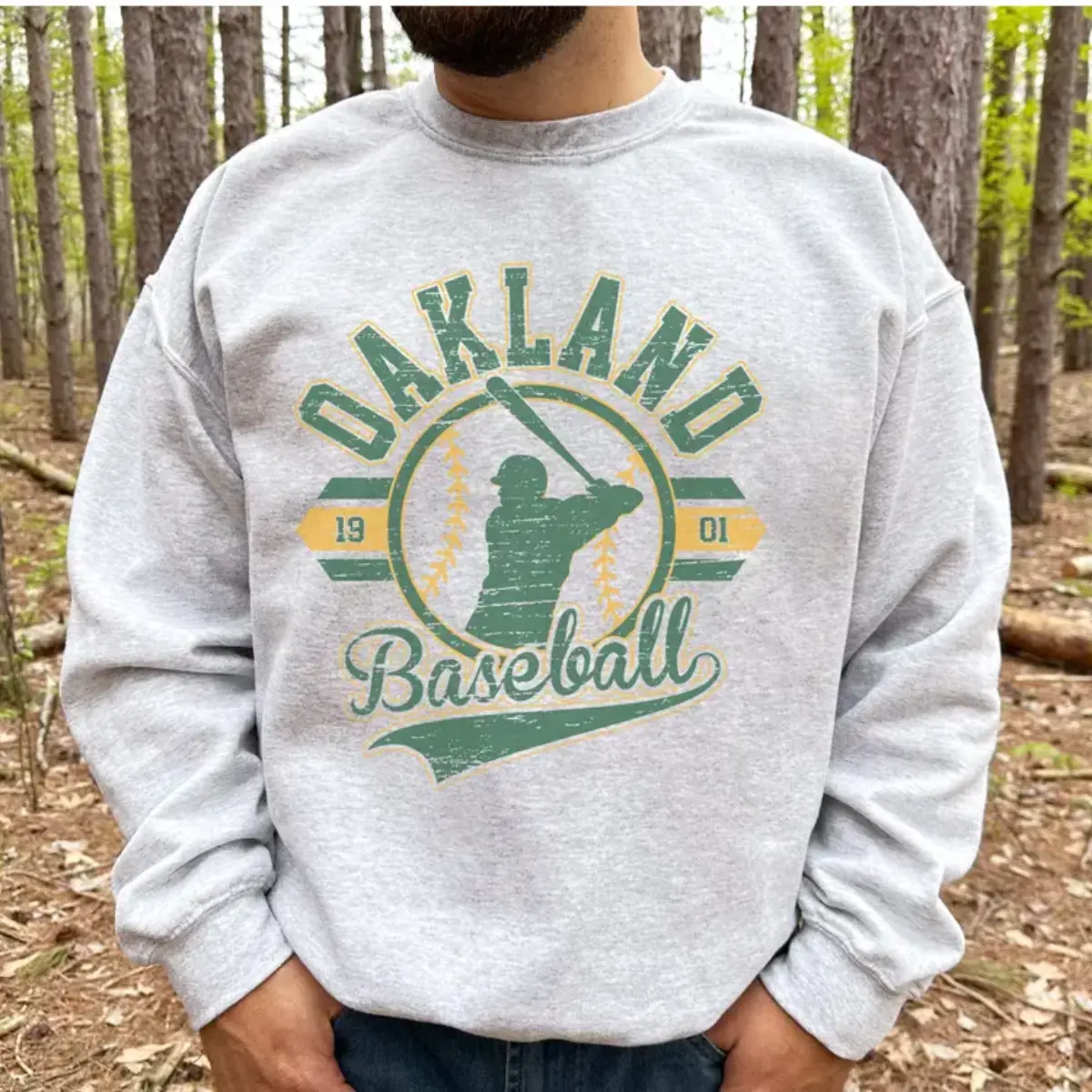 Retro Style Varsity All Team Baseball Sweatshirt - Vintage Game Day City Baseball Casual Pullover, Classic Batter Sports Long Sleeve Menswear Graphic, Gifts For Baseball Fans, Top Menswear Streetwear Casual