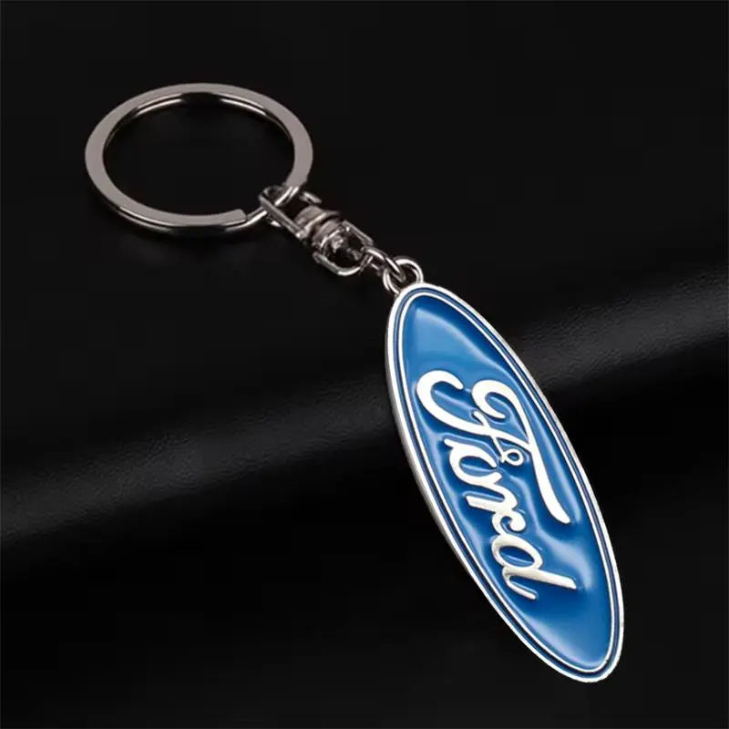 2026 New 1Pcs 3D Metal Car Key Ring For Ford Fiesta Ranger Mondeo Fusion Escape Kuga Edge Mustang Emblem Keychain Auto Badge Accessories For your Cars
