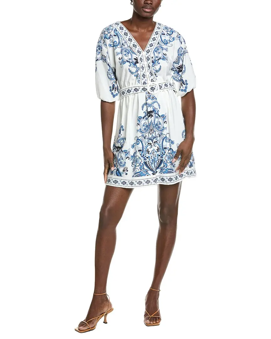 Maison Tara Printed Margo Faille Long Sleeve Midi Dress