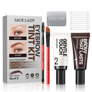 Eyebrow Tint Kit, 1 Box Long-Lasting Effect Eyebrow Dye Kit, Eyebrow Dye Paste, Waterproof Sweat-Proof Eyebrow Makeup Tool for Natural Brow Color DIY at Home, Cosmetic Kit