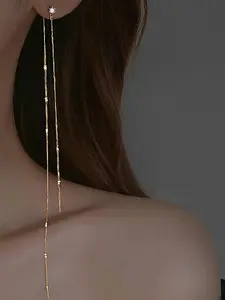 Women's Elegant Long Tassel Design Dangle Earrings, High Quality Earrings, Exquisite Trendy Drop Earrings, Fashionable Jewelry for Women for Daily & Party Decoration