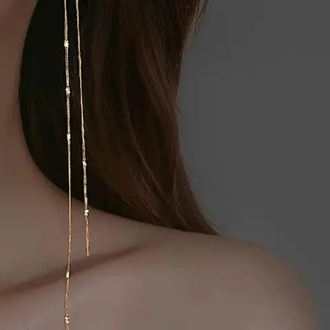 Women's Elegant Long Tassel Design Dangle Earrings, High Quality Earrings, Exquisite Trendy Drop Earrings, Fashionable Jewelry for Women for Daily & Party Decoration