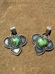 Sonoran Gold Turquoise Shadow Box Style Heart Pendant