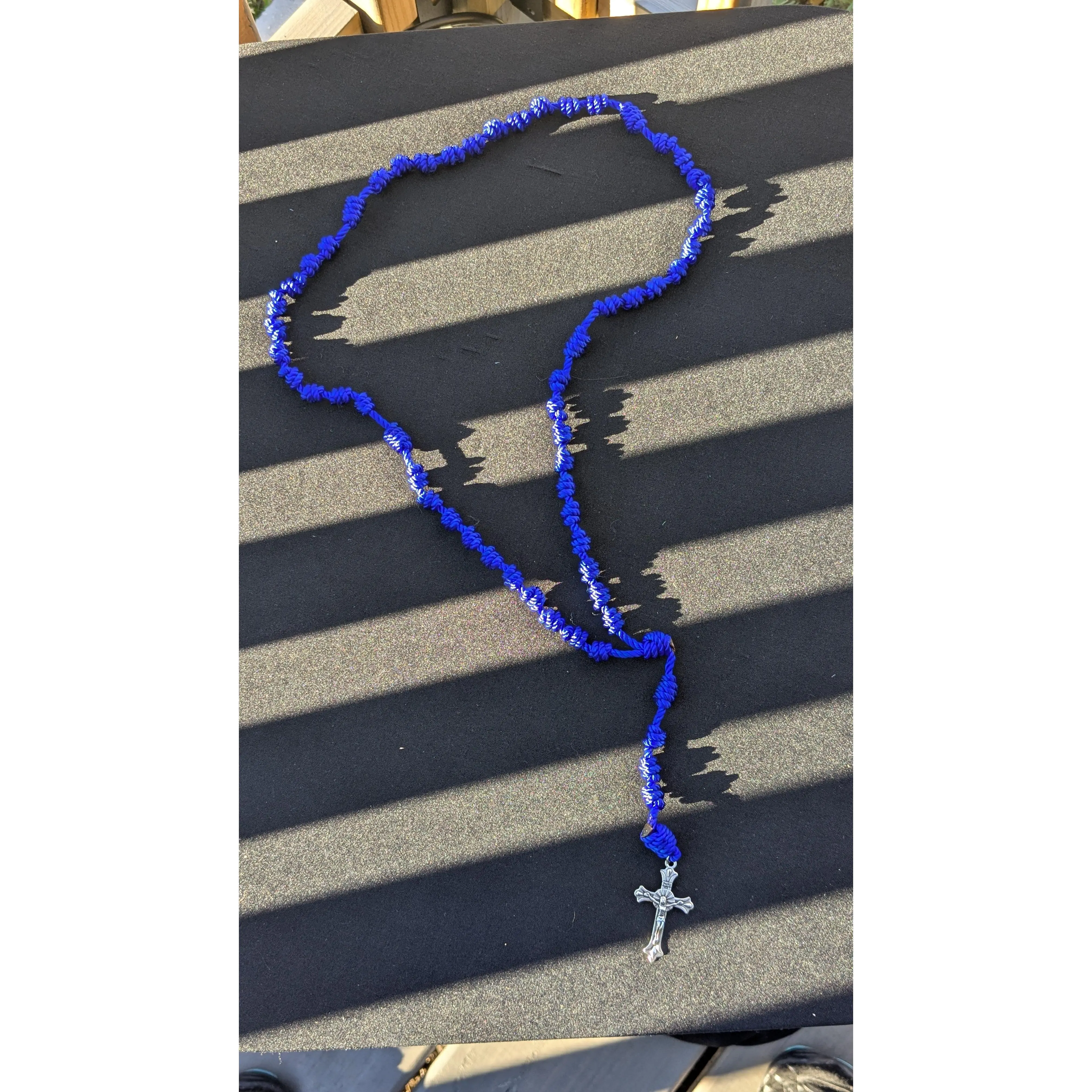 Royal Blue Knotted Rosary, Large