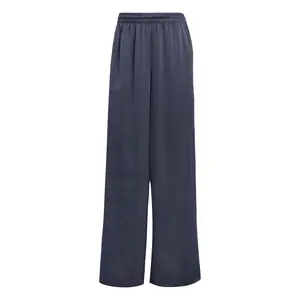 adidas Womens Adicolor Satin Wide Leg Pants Casual - Blue