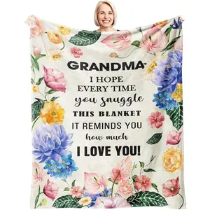 Grandma Gifts Blanket 60’’x50’’, Mother’s Day/Christmas/Birthday Gifts for Grandma from Grandchildren, Present for Gigi Nana Grandmother