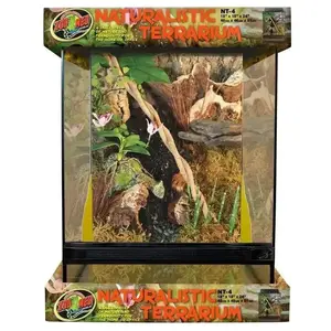 Zoo Med Naturalistic Terrarium Reptile Tank for Breeding Amppibian Crested Gecko 18inx18inx24in