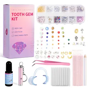 Tooth Gem Kit, DIY Crystals Jewelry Kit, 374 PCS Gem 26 Shapes Professional Cool Tooth Gems, Safe and Easy to Get Started