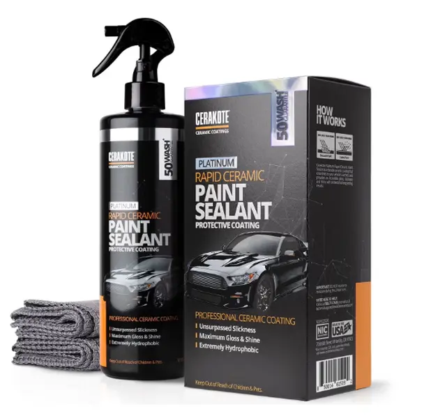 Cerakote Platinum Rapid Ceramic Paint Sealant Kit, High Gloss Protective Coating for Cars, 12 fl oz