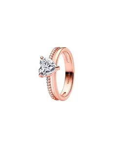 Pandora Double Band Heart Ring