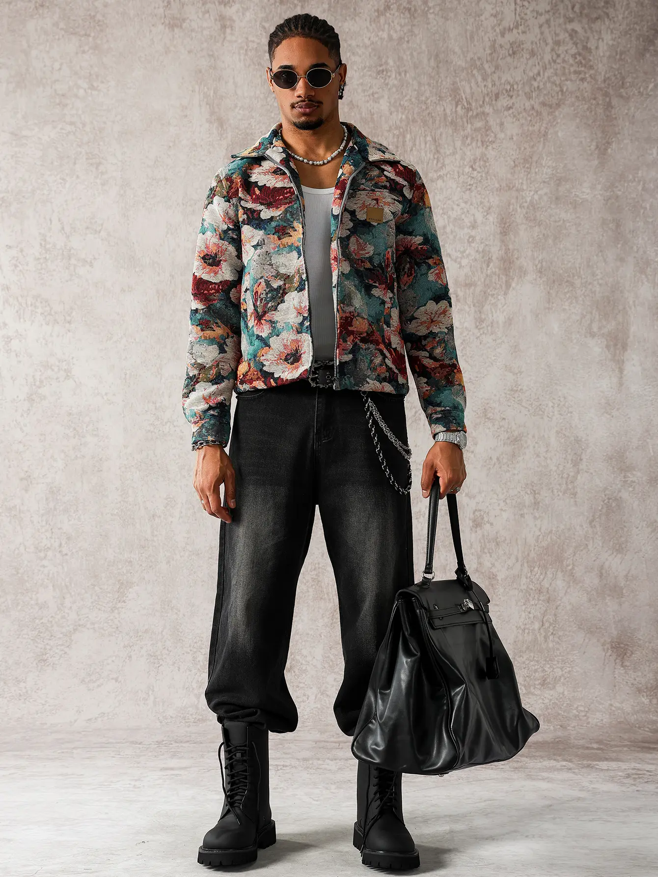 Men's Floral Print Shacket with Button-Up Front - Artistic Allover Flower Jacket with Collar & Relaxed Fit, Casual Streetwear Outerwear, No-Logo, S-XXL, Fast US Shipping #FloralShacket #StreetwearStyle #TikTokMadeMeBuyIt Coats Menswear