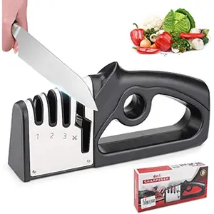 1pc Hand Sharpener, Knife Sharpener, 4 Degree Sharpener, Tungsten Steel for Coarse Grinding, Diamond for Medium Grinding, Ceramic Sharpener and Scissor Sharpener