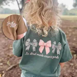 Youth & Toddler Coquette God Made Country Girls Youth T-Shirt, graphic tees country boy clothes, toddler boy clothing stuff, boys clothing, southern apparel outdoor play