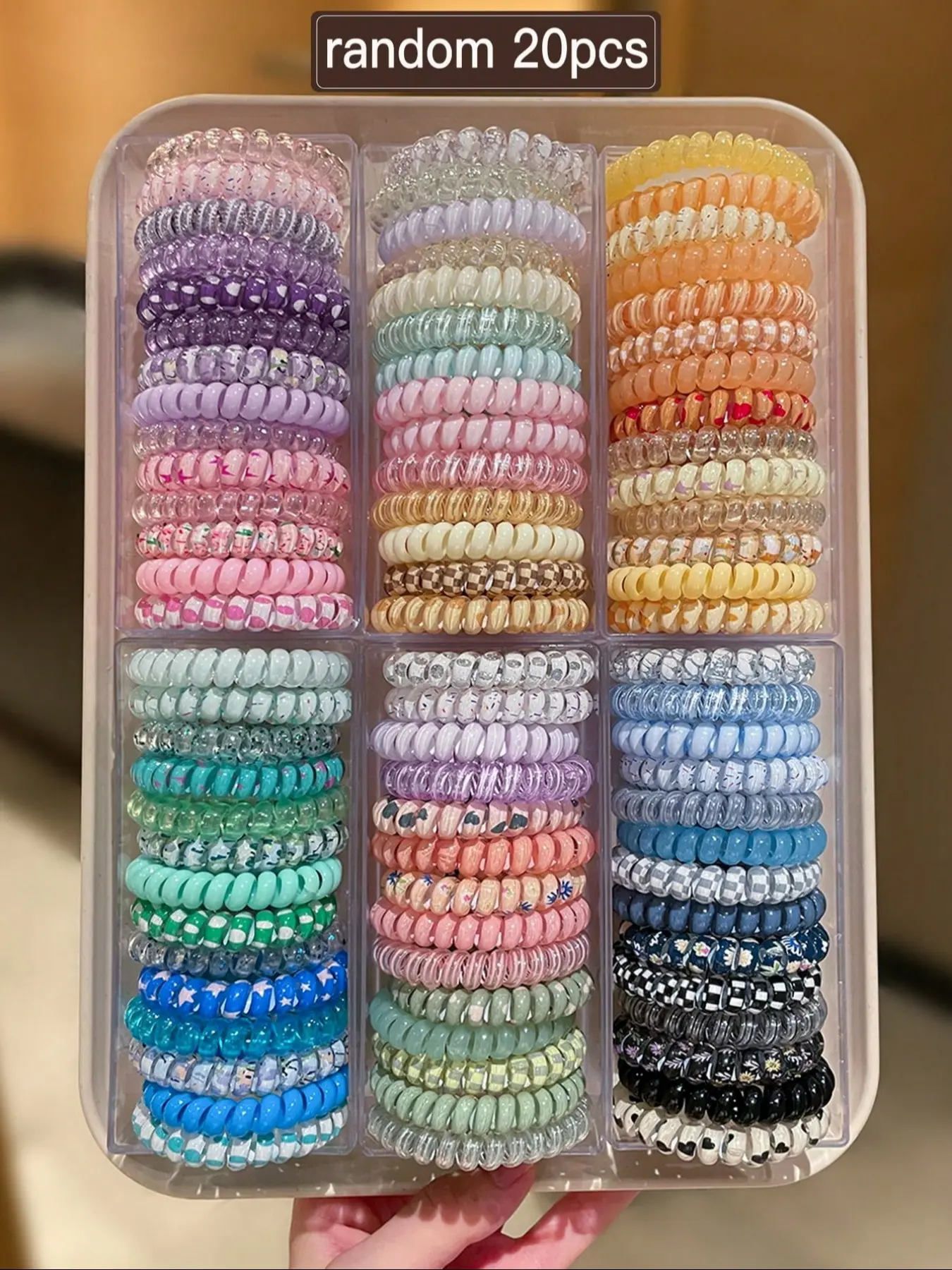 20 Pcs Random Color Spiral Hair Bands Scrunchies High Elasticity Sweet Cute Style Women's Fashionable Hair Accessories Youth Fashion Accessory for Daily Casual Outdoor School Use Bulk Hair Ties Hairbands