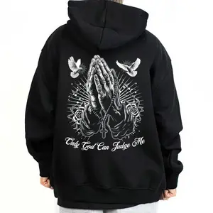Only God Can Judge Me Hoodie T-Shirt Sweatshirts Basic Fabric Fit Street Style Chicano Mexican Clothings Outfit Machine Washable