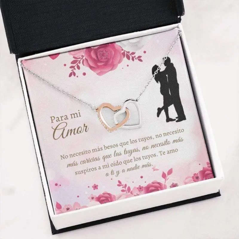 Girlfriend Necklace, Latina Girlfriend Gift Novia Pendant Spanish Words Wife Necklace Novia Birthday Gift Collar Para Novia, Friendship necklace, matching sets, BFF gifts, meaningful jewelry, best friend forever